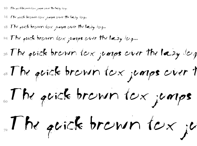 Ink Bleed font waterfall